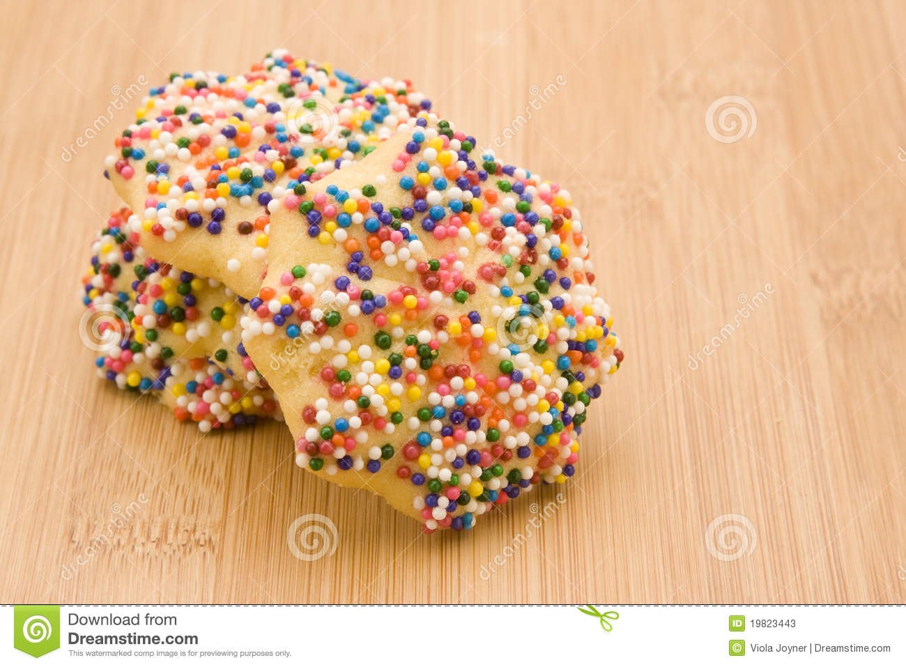Butter Cookies Decorated With Sprinkles Stock Image