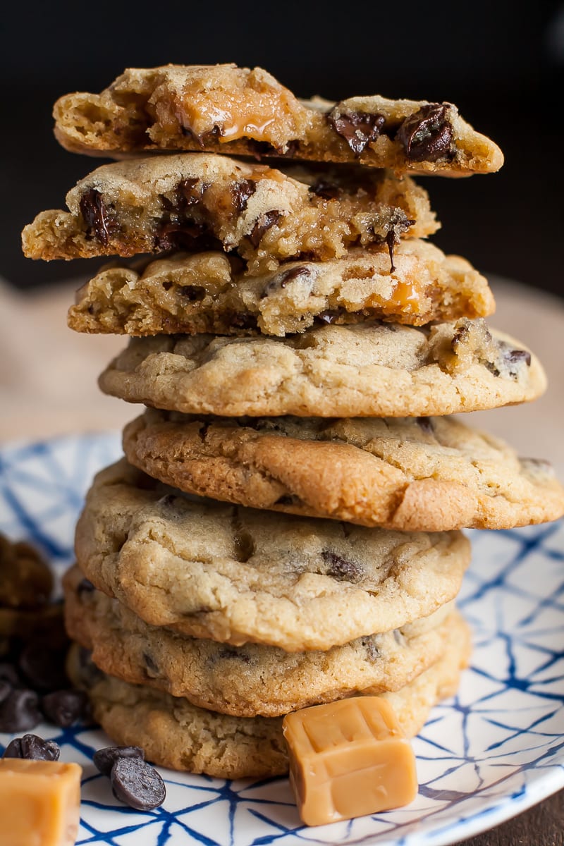 Caramel Stuffed Chocolate Chip Cookies Recipe