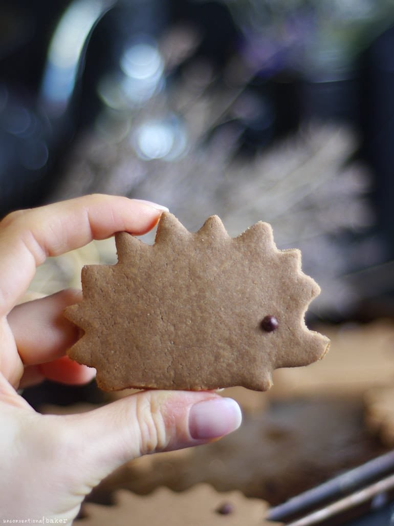 Carob Hedgehog Cutout Cookies Recipe