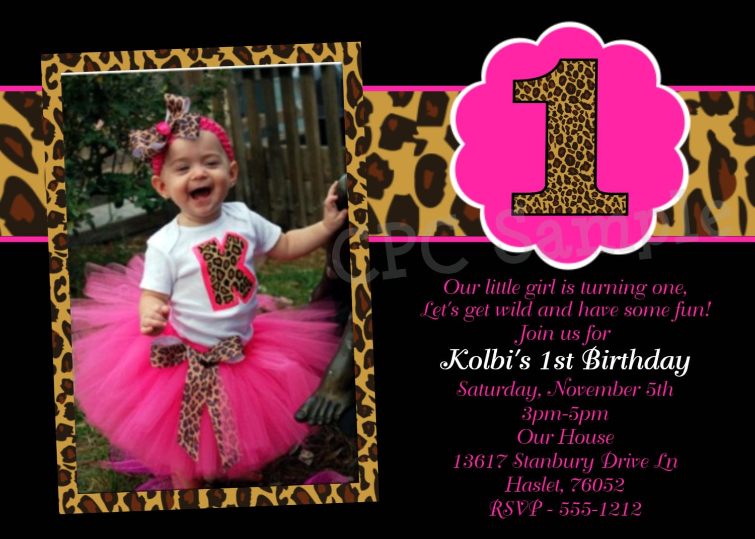 Cheetah Birthday Invitations