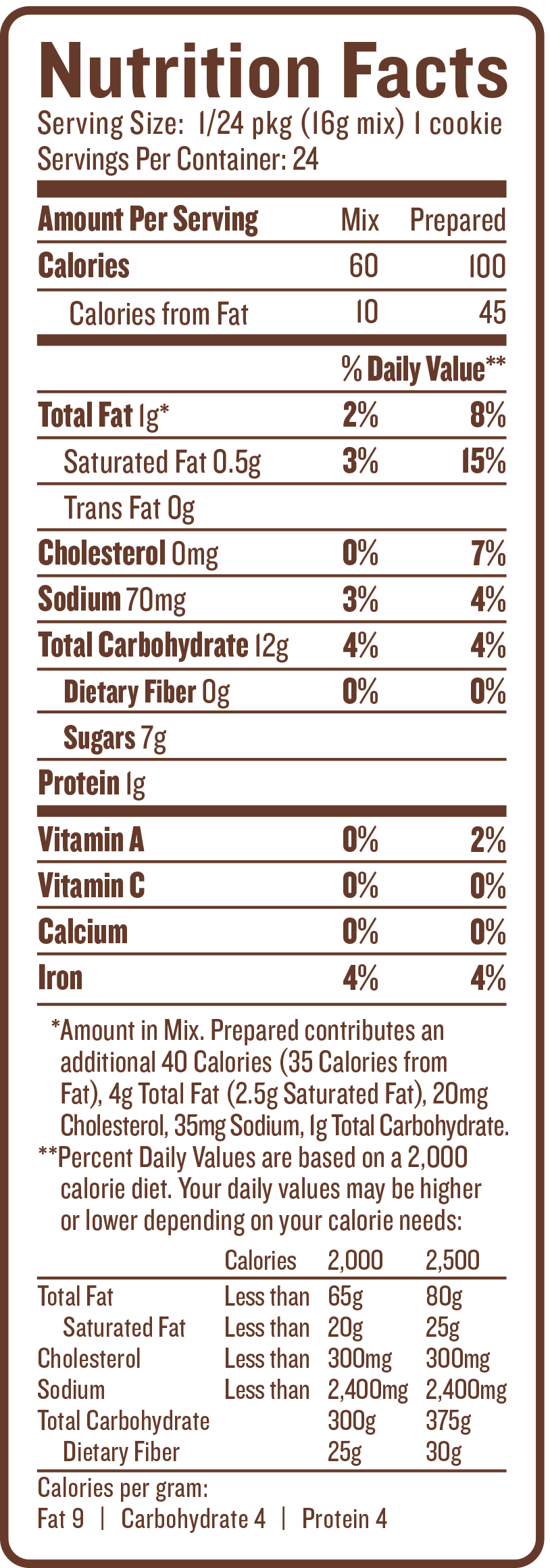 Chocolate Chip Cookie Mix