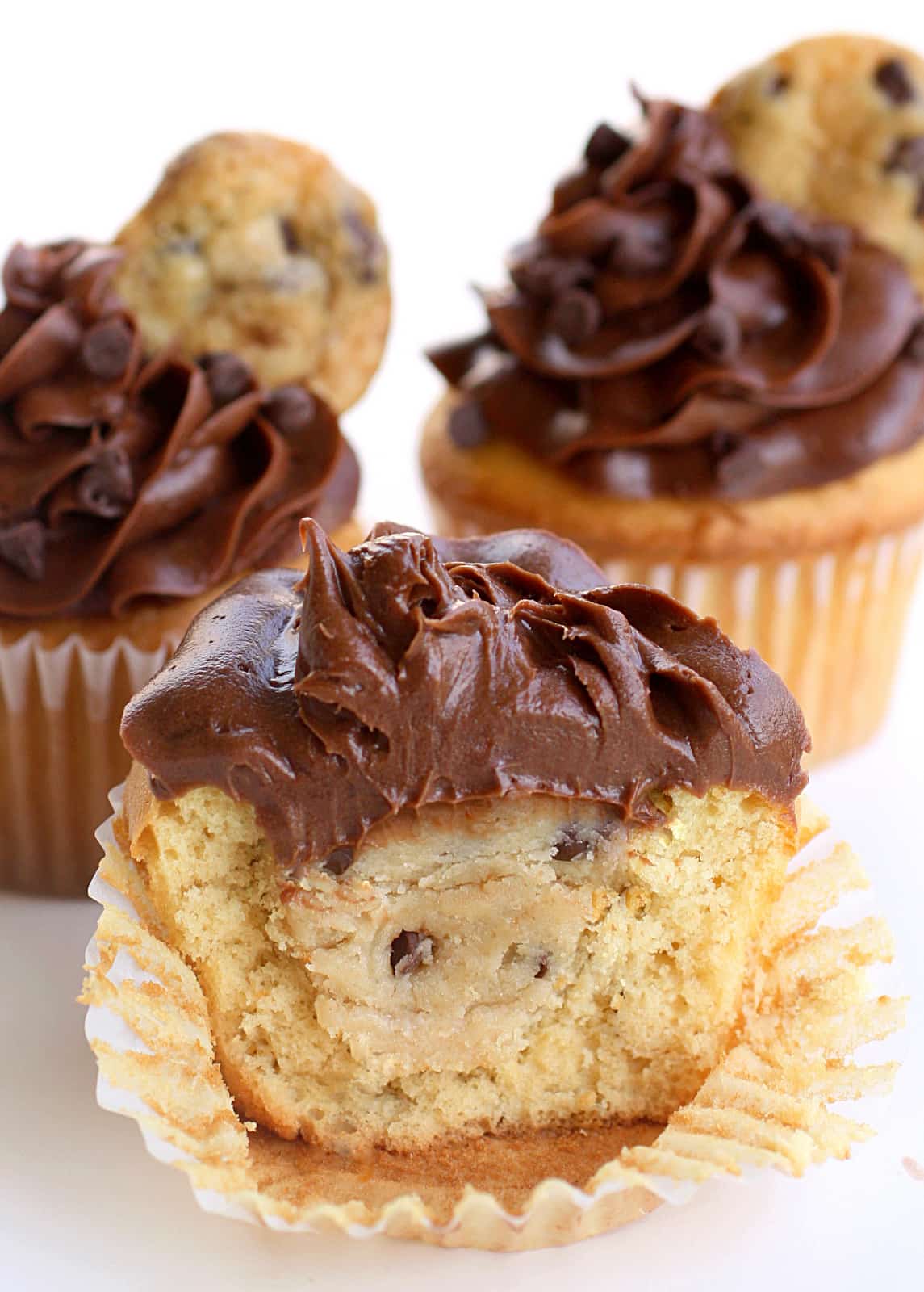 Cookie Dough Stuffed Cupcakes