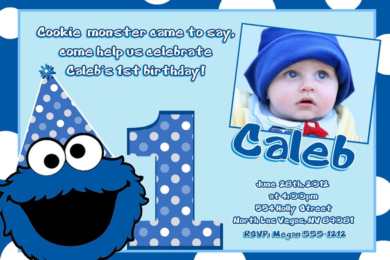Cookie Monster Birthday Invitations Cookie Monster Birthday