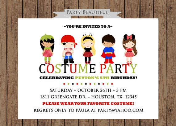 Costume Birthday Party Invitations 21110