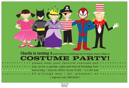 Costume Birthday Party Invitations 21110