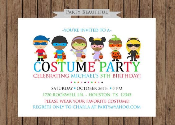 Costume Party Invites