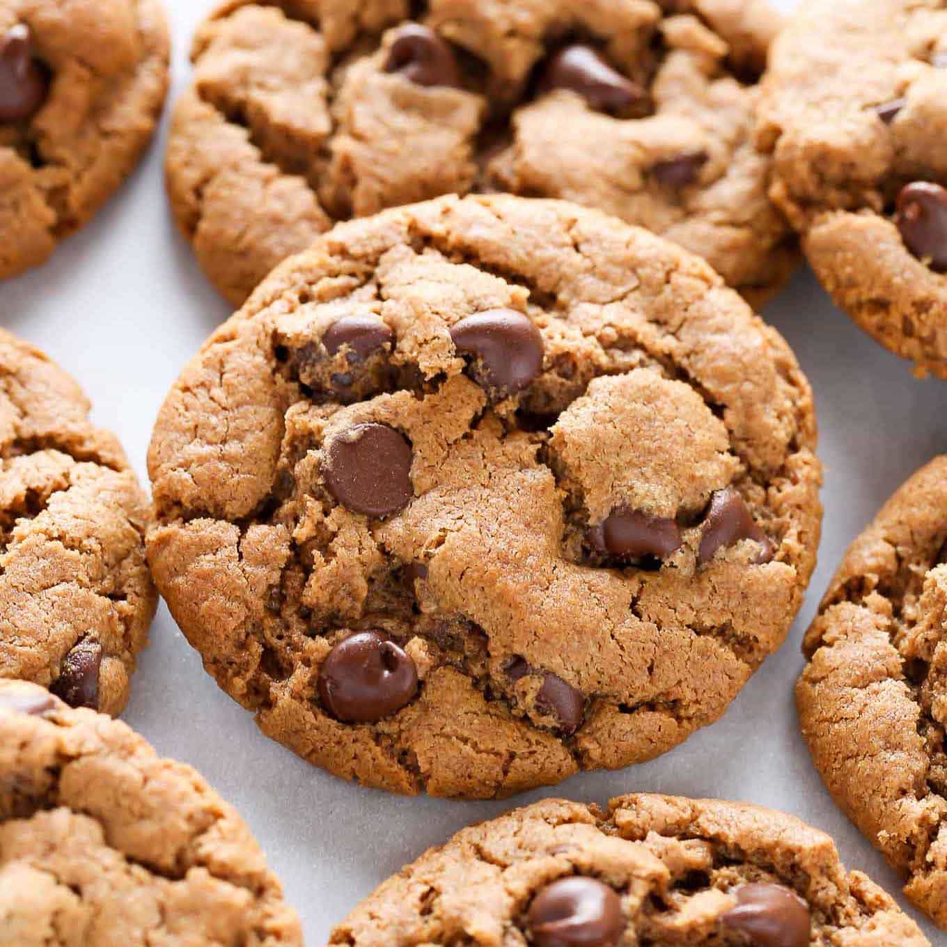 Easy Flourless Almond Butter Chocolate Chip Cookies