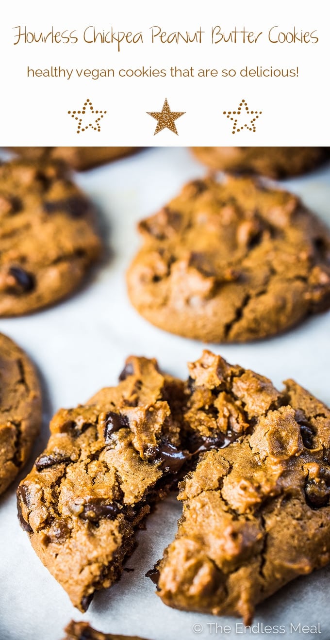 Flourless Chickpea Peanut Butter Cookies