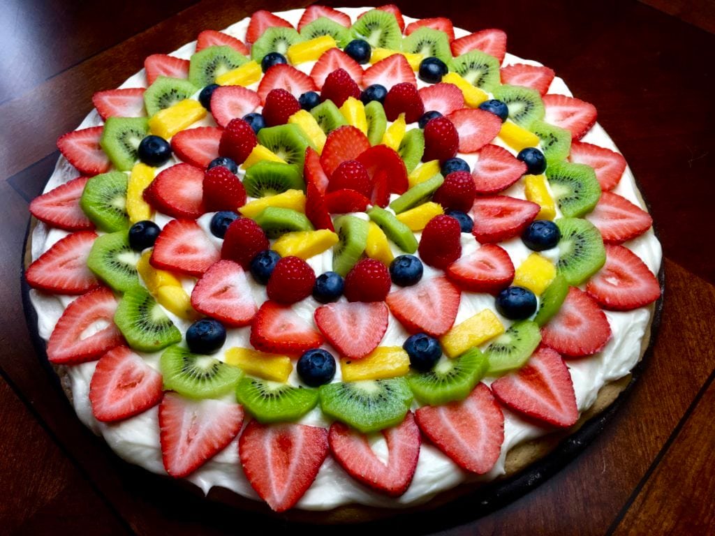 Fruit Pizza On A Giant Sugar Cookie