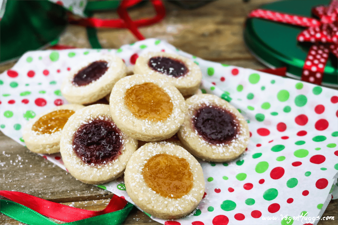Jam Filled Vegan Thumbprint Cookies