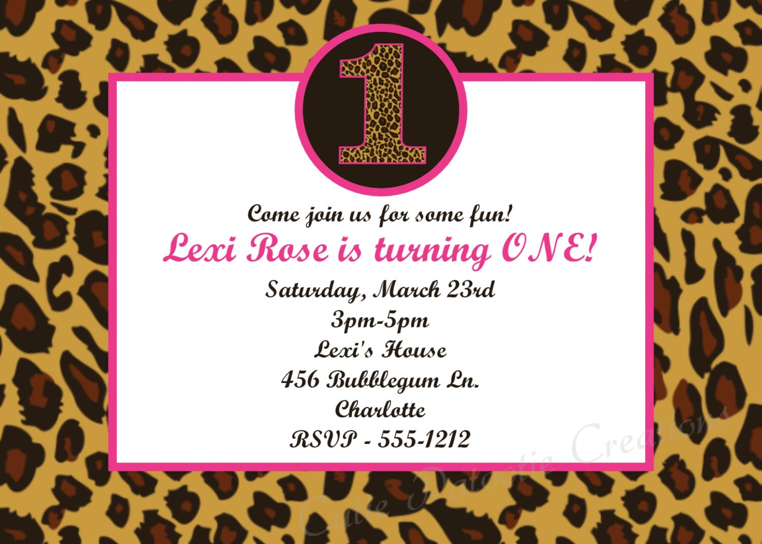 Leopard Print Birthday Invitation Template I On Cheetah Th