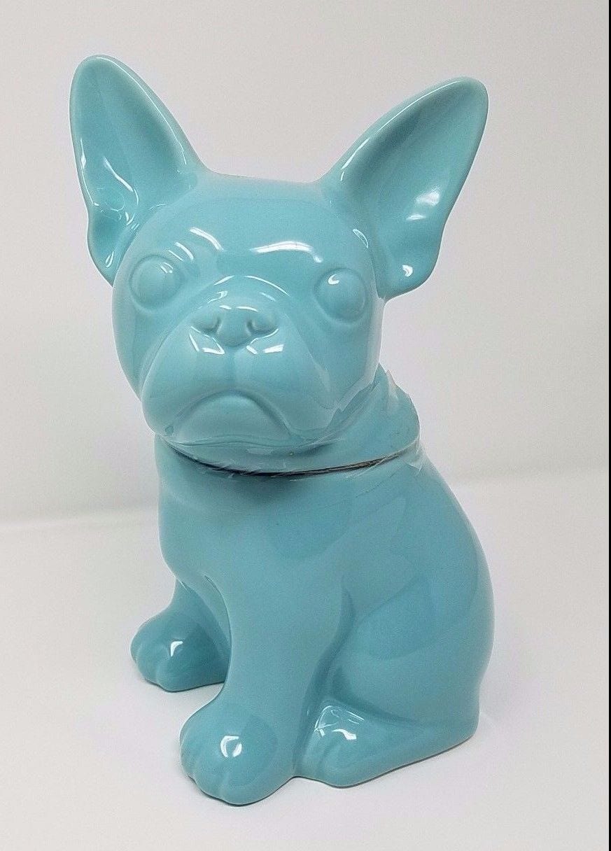 New French Bulldog Frenchie Cookie Jar Stoneware 10 5