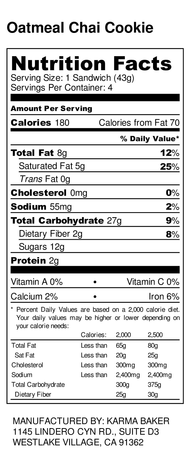Oatmeal Chai Sandwich Cookie