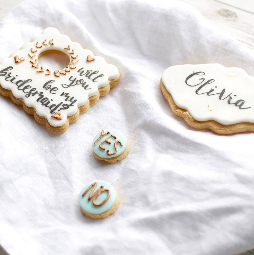 Personalised 'be My Bridesmaid ' Sugar Biscuits By Lavish Slice