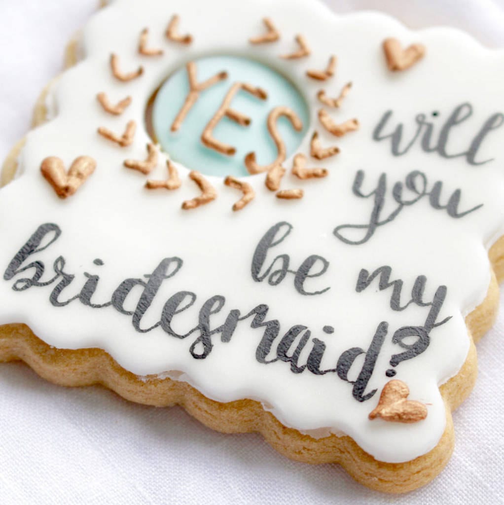 Personalised 'be My Bridesmaid ' Sugar Biscuits By Lavish Slice