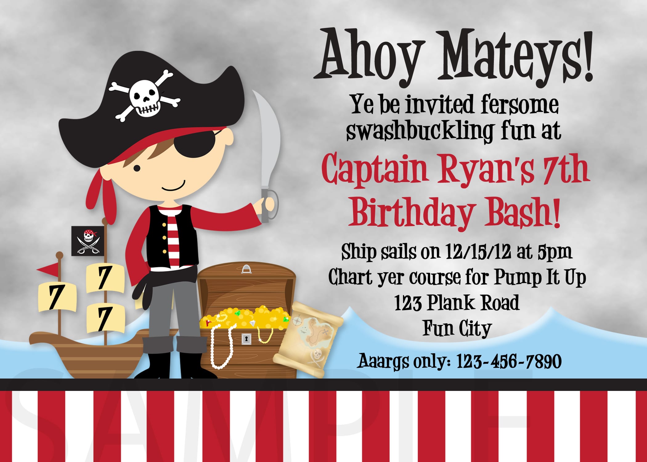 Pirate Birthday Invitations Lovely Pirate Birthday Invitations