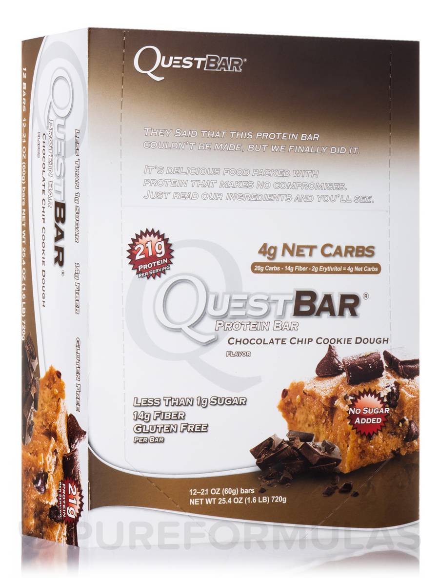Quest BarÂ® Chocolate Chip Cookie Dough Flavor Protein Bar