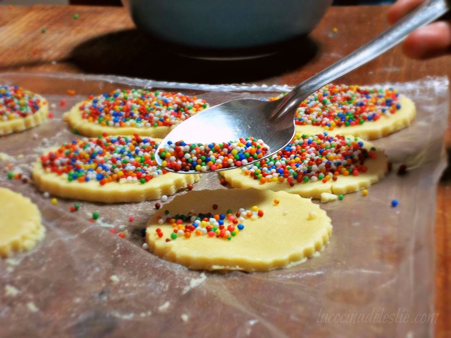 Rainbow Sprinkle Polvorones   Mexican Shortbread Cookies