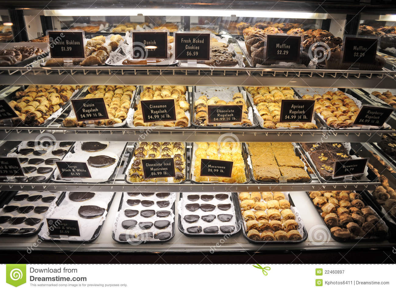 Refrigerated Cookie Display Stock Image