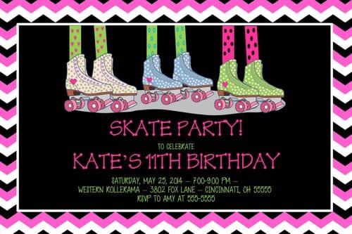 Roller Skating Birthday Party Invitations
