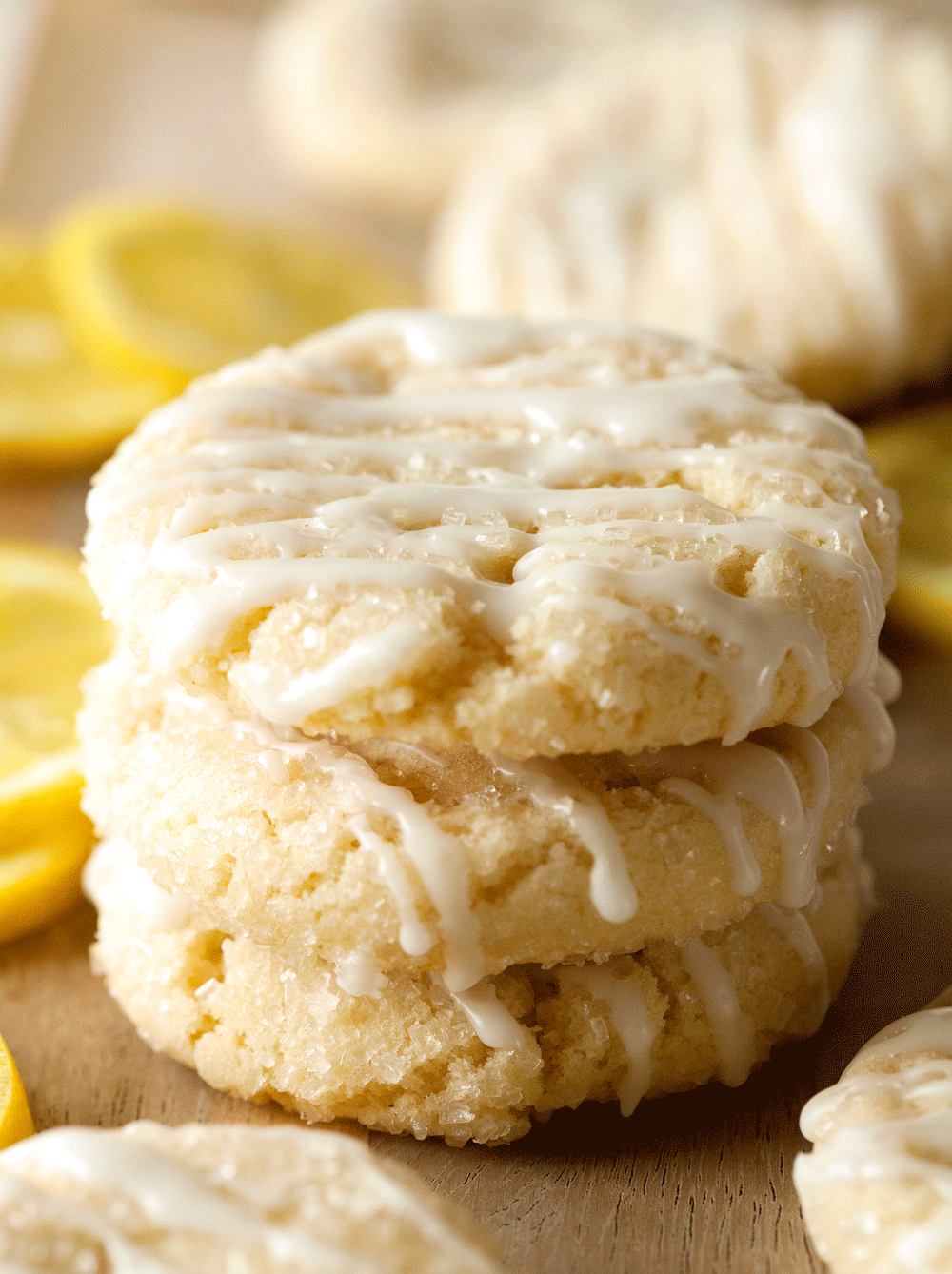 Sugared Lemon Crinkles With A Sweet Lemon Glaze