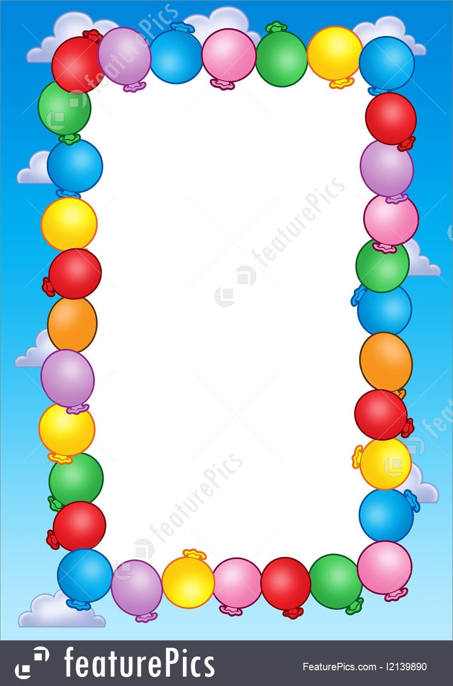 Templates  Party Invitation Frame With Balloons