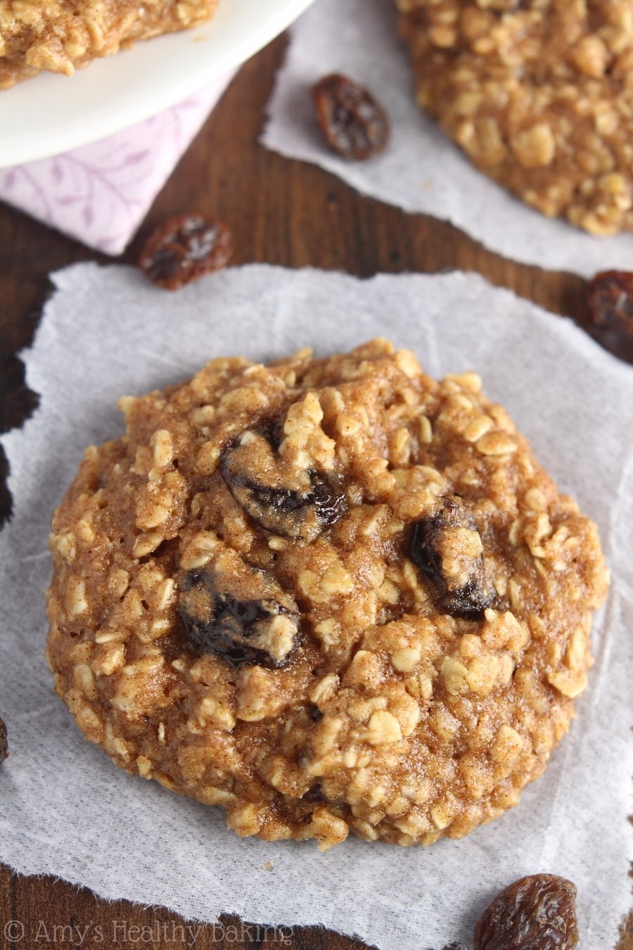 The Ultimate Healthy Soft & Chewy Oatmeal Raisin Cookies {recipe