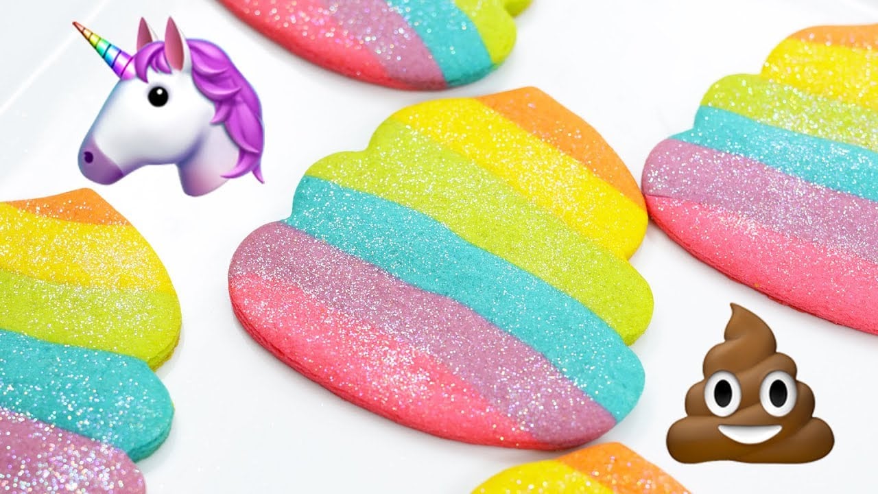 Unicorn Rainbow Poop Cookies