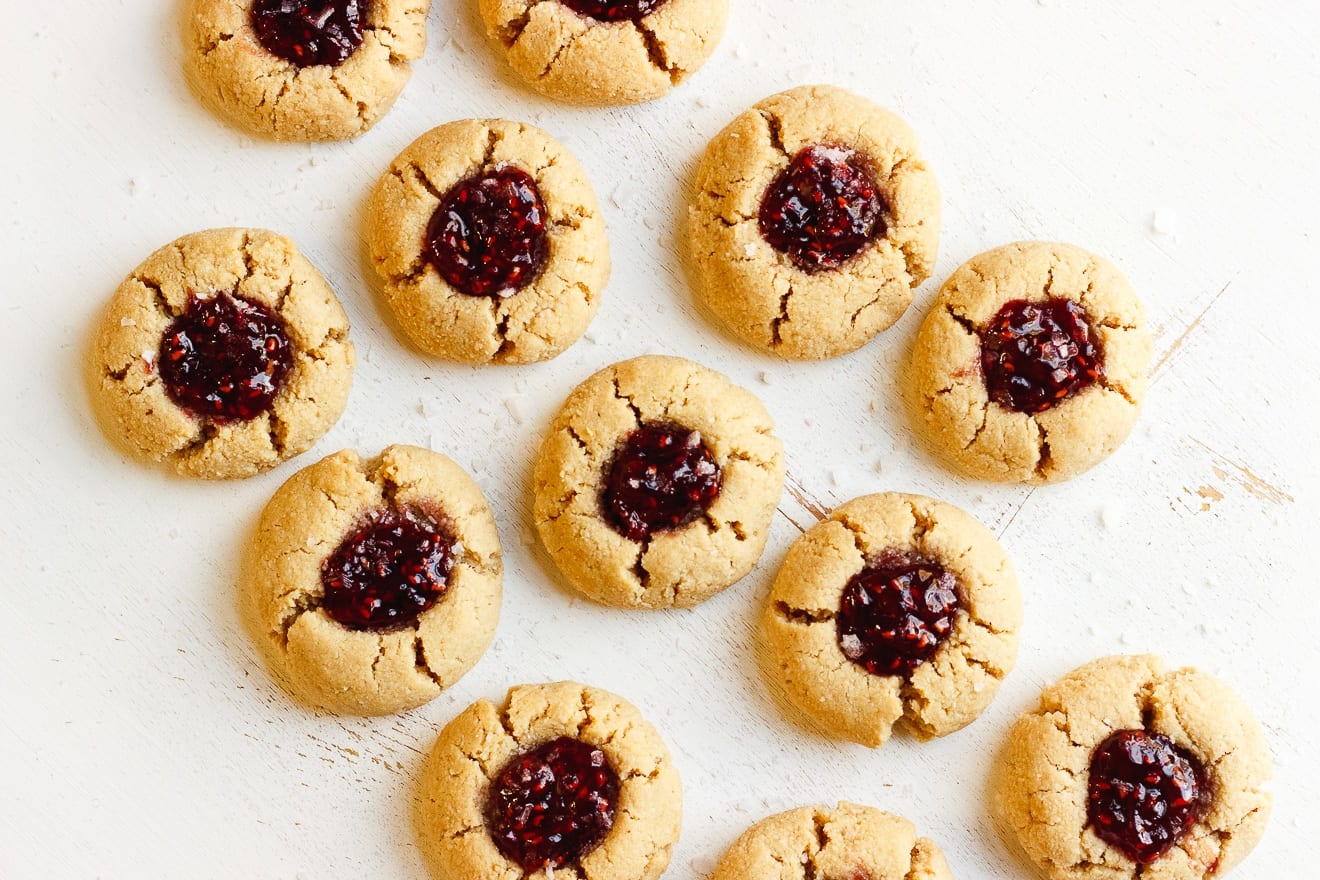 Vegan Thumbprints With Raspberry Jam + Sea Salt