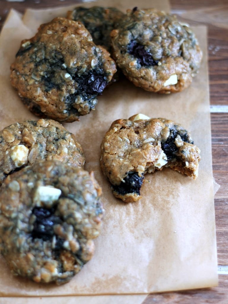 White Chocolate Blueberry Coconut Oatmeal Cookies