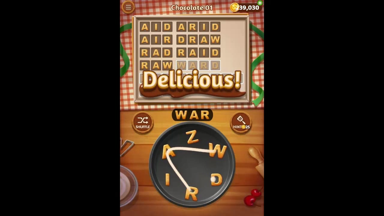 Word Cookies Chocolate Pack Level 1 Answers