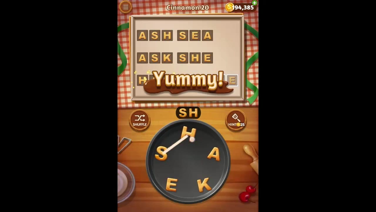 Word Cookies Cinnamon Pack Level 20 Answers