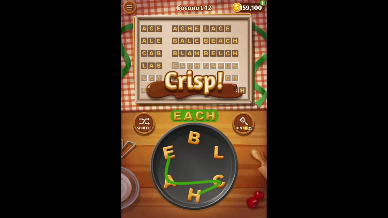Word Cookies Coconut Pack Level 12 Answers