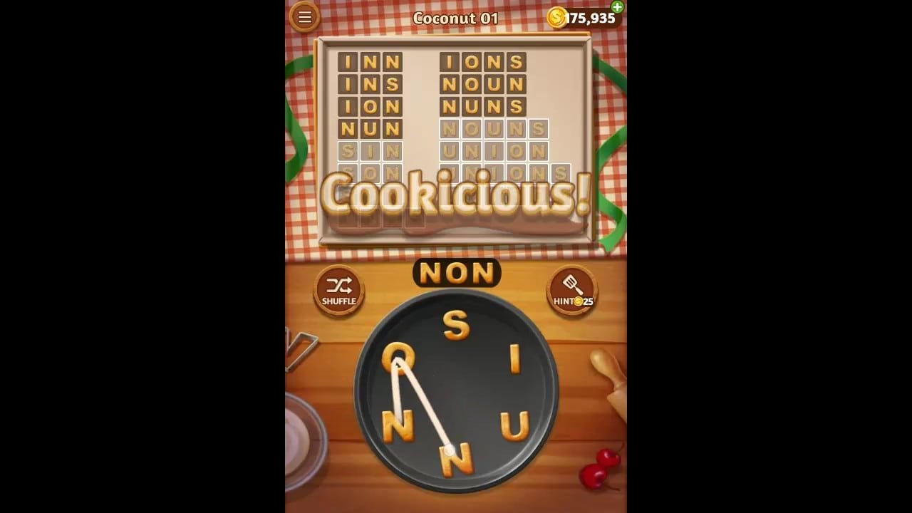 Word Cookies Coconut Pack Level 1 Answers