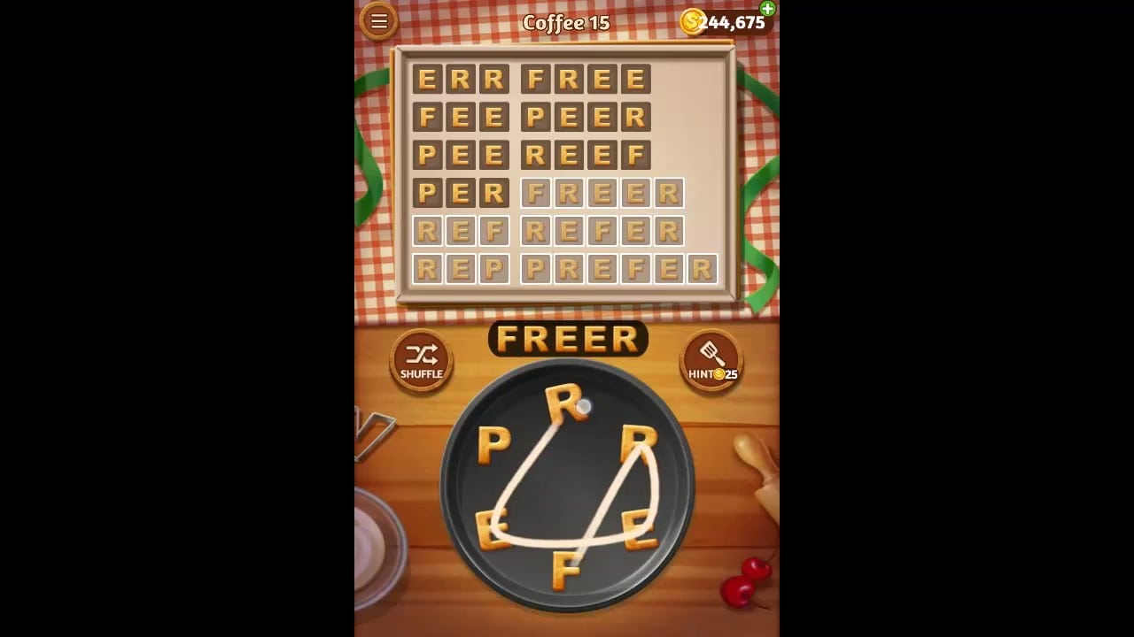 Word Cookies Coffee Pack Level 15 Answers