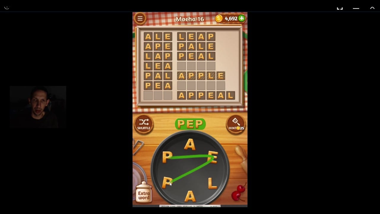 Word Cookies, Commis Chef, Mocha (updated) Level 16 Solved