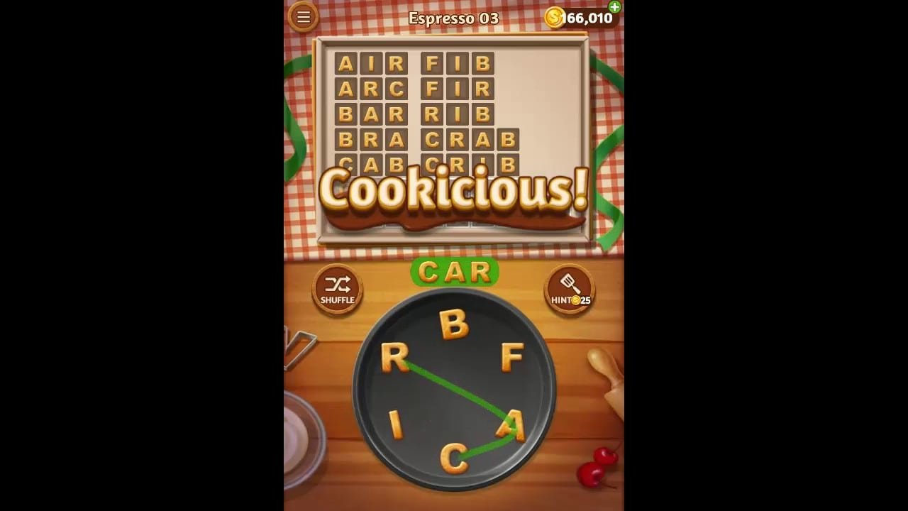 Word Cookies Espresso Pack Level 3 Answers