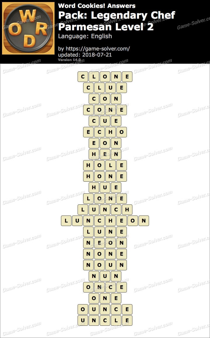 Word Cookies Legendary Chef