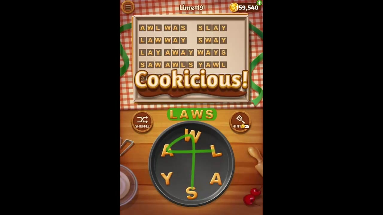 Word Cookies Lime Pack Level 19 Answers