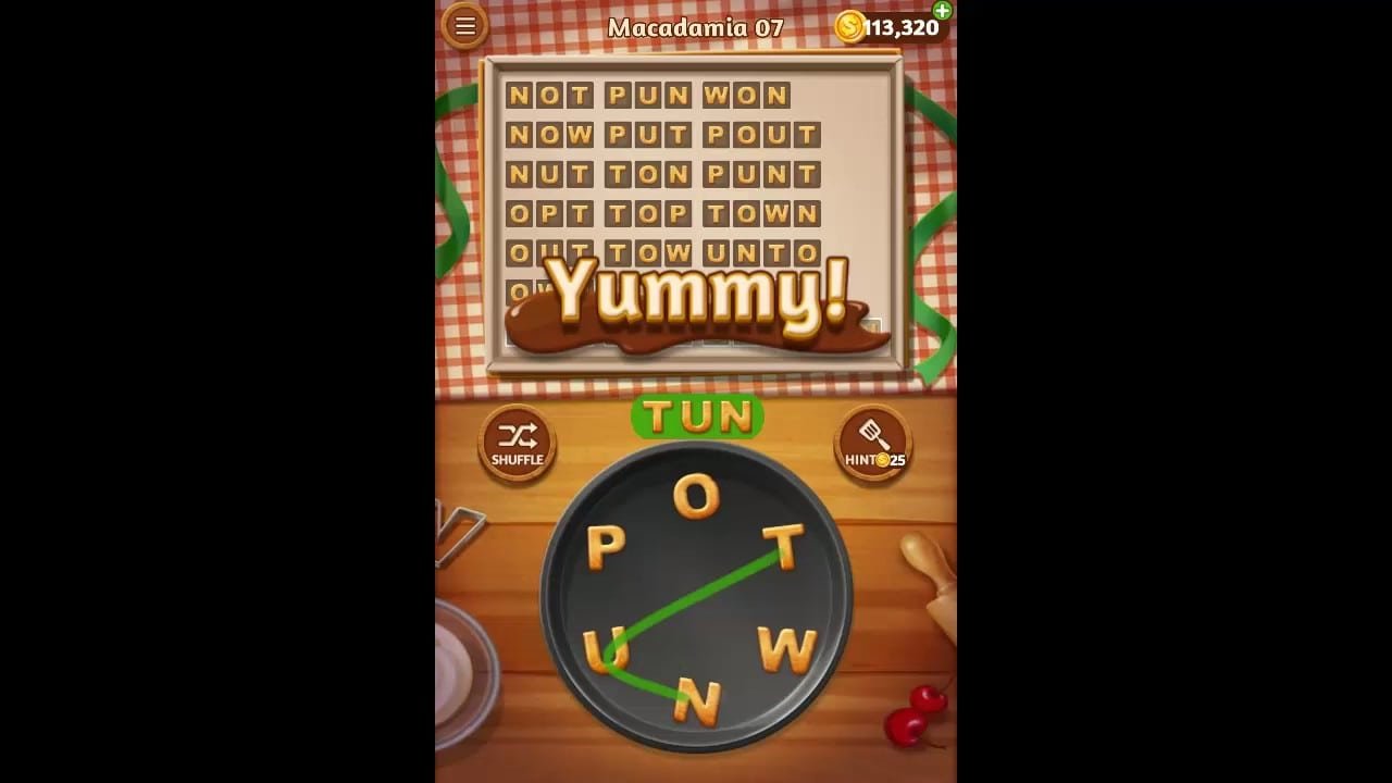 Word Cookies Macadamia Pack Level 7 Answers