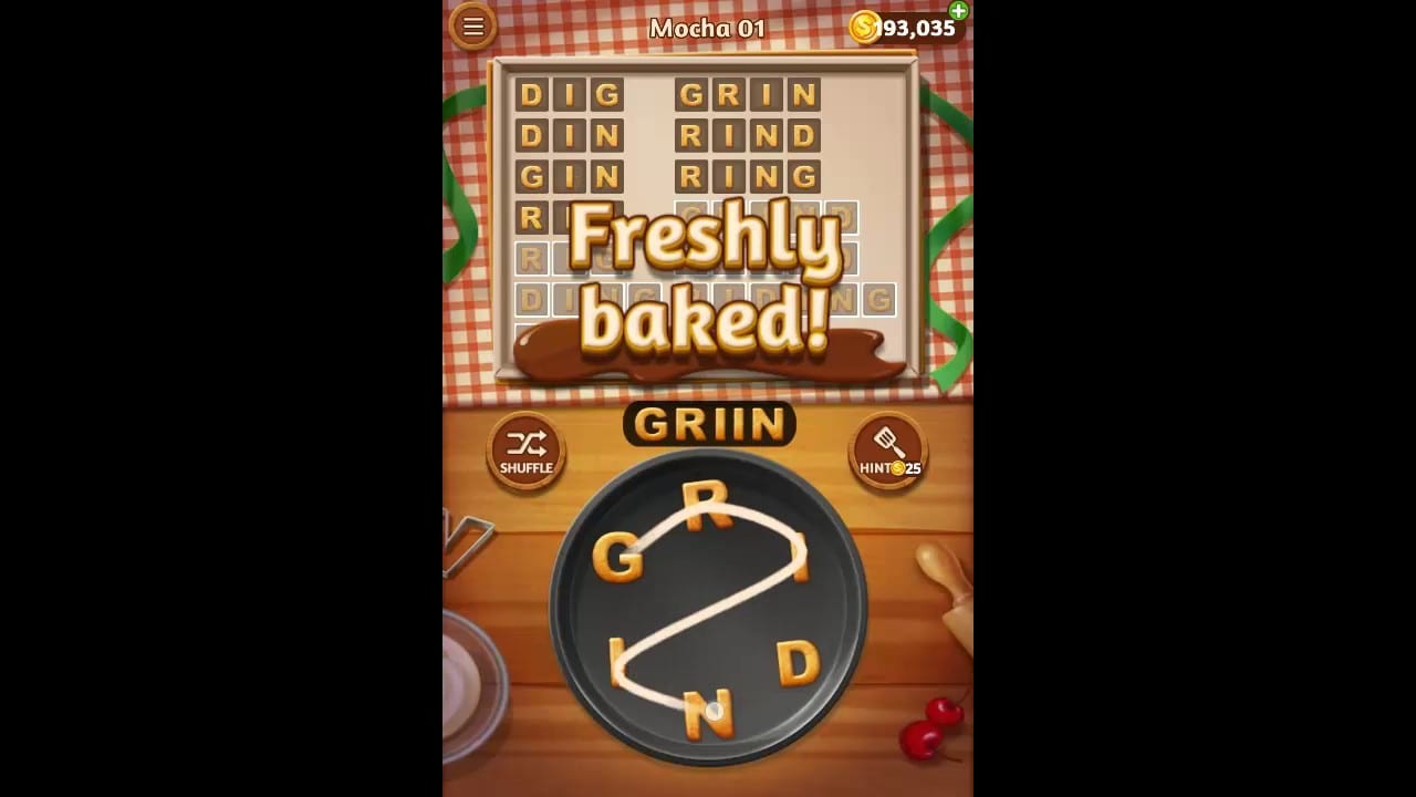 Word Cookies Mocha Pack Level 1 Answers