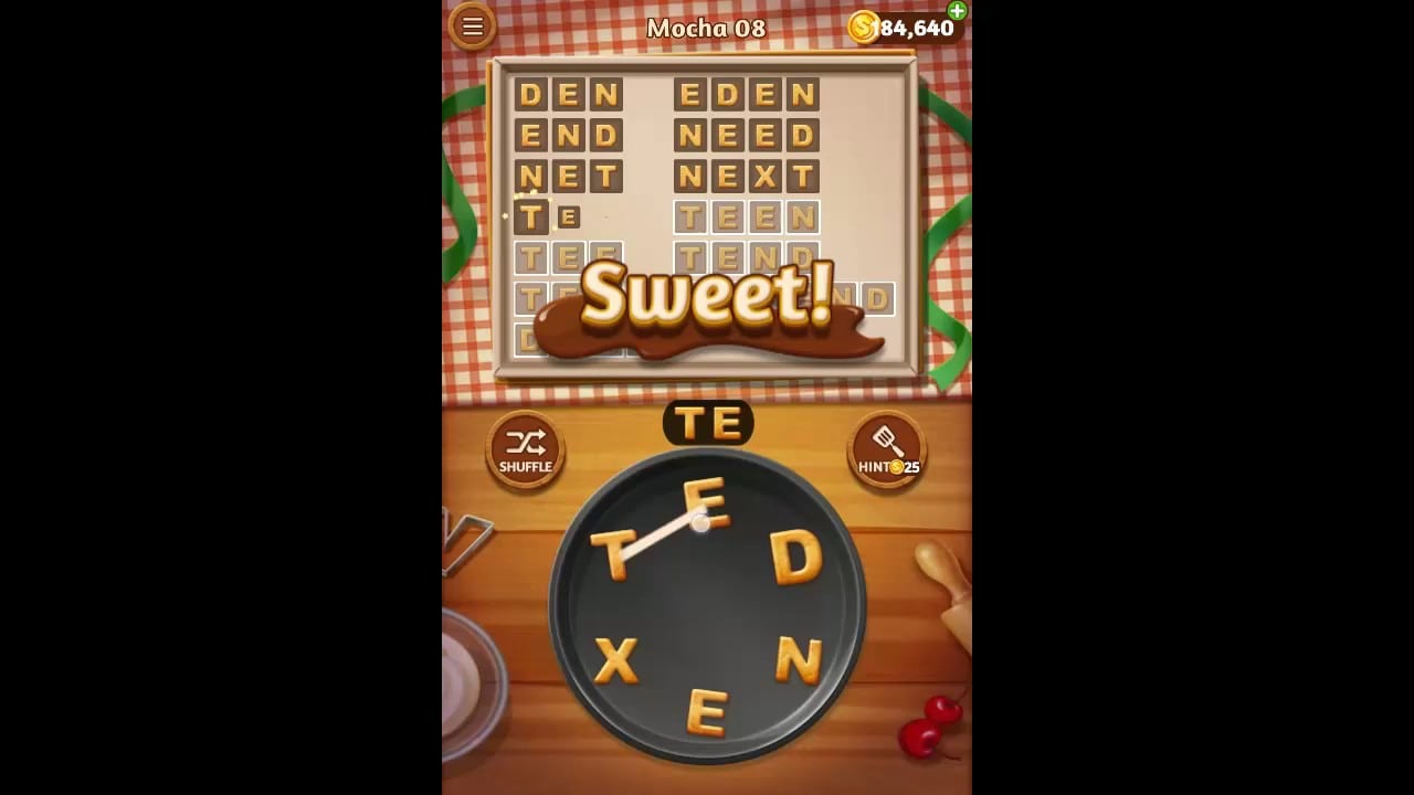 Word Cookies Mocha Pack Level 8 Answers
