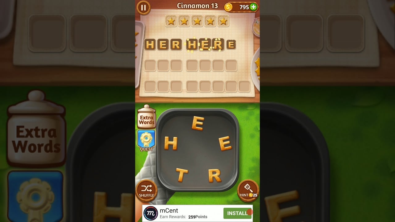 Word Cookies Novice Chef Cinnamon Level 13 Answers