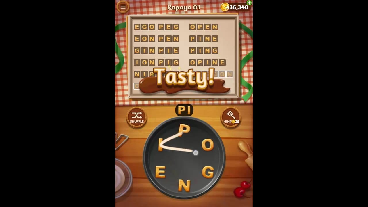 Word Cookies Papaya Pack Level 1 Answers