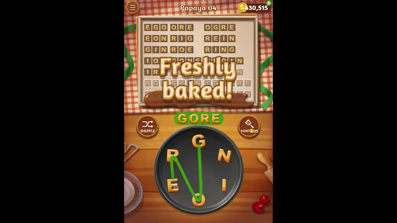Word Cookies Papaya Pack Level 4 Answers