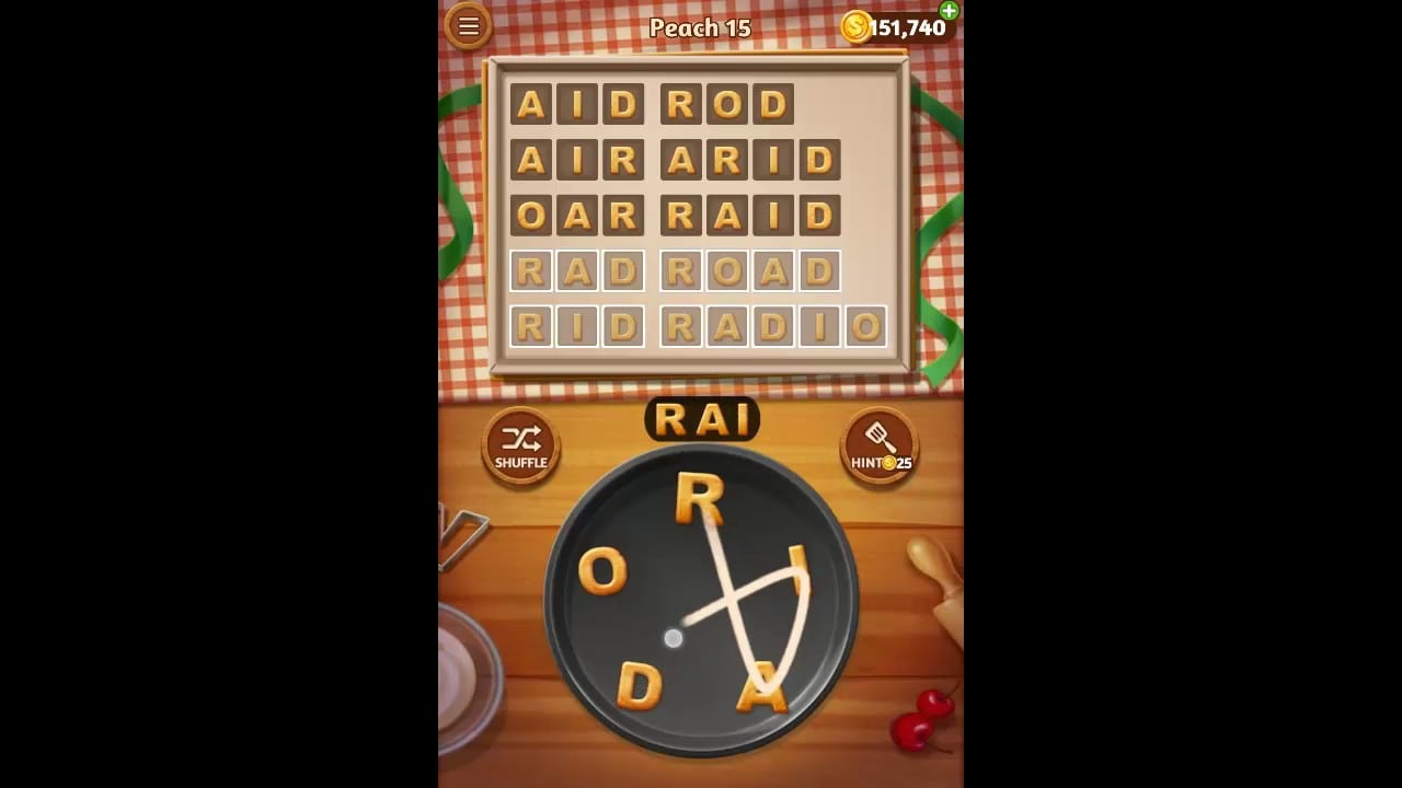 Word Cookies Peach Pack Level 15 Answers