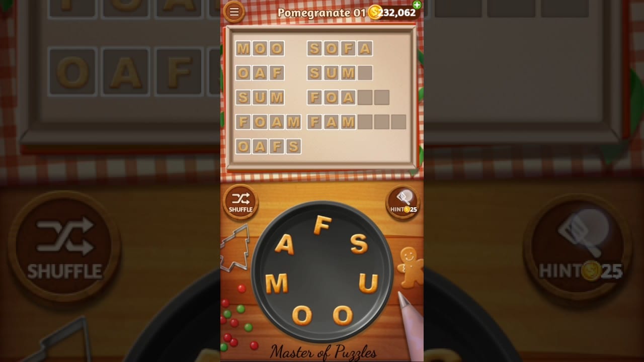 Word Cookies Pomegranate Level 1 Star Chef Solved