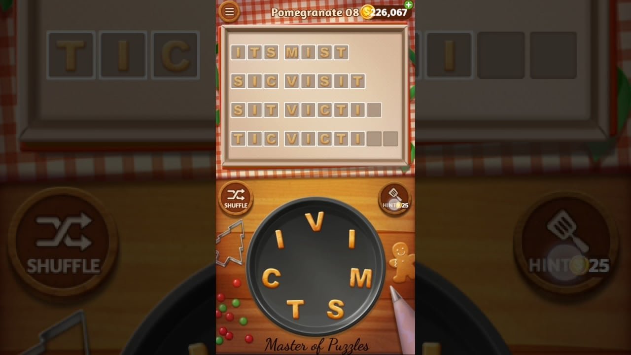 Word Cookies Pomegranate Level 8 Star Chef Solved
