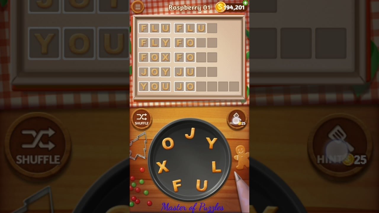 Word Cookies Raspberry Level 1 Celebrity Chef Solved