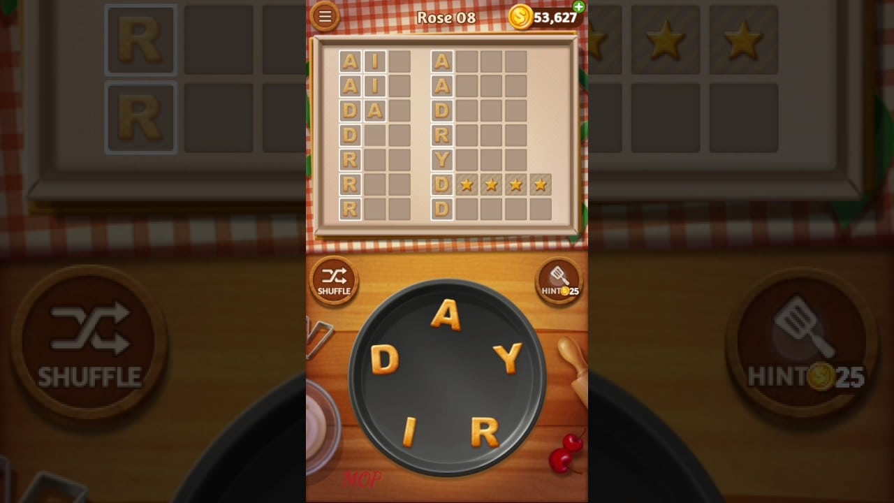 Word Cookies Rose Level 8 Talented Chef Solved